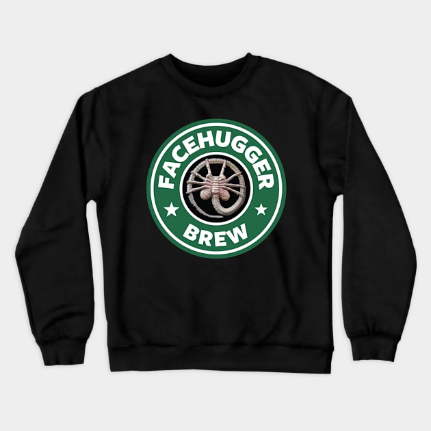 Alien Facehugger Brew Coffee Starbucks Crewneck Sweatshirt by Rebus28